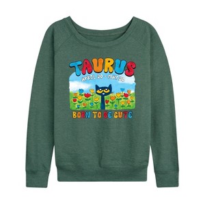 Women's - Pete the Cat - Taurus Lightweight French Terry Wide Neck Long Sleeve Shirt - 1 of 4
