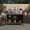 Kitchen Island, Rolling Bar Cart & Storage Cabinet, Farmhouse Grill Table w/ Stainless Steel Top and Racks for Kitchen & BBQ - ModernLuxe - 3 of 4
