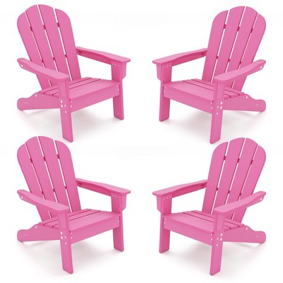 Tangkula 4PCS Kid's Adirondack Chair All-Weather HDPE Toddler Lawn Chair w/ Ergonomic Design