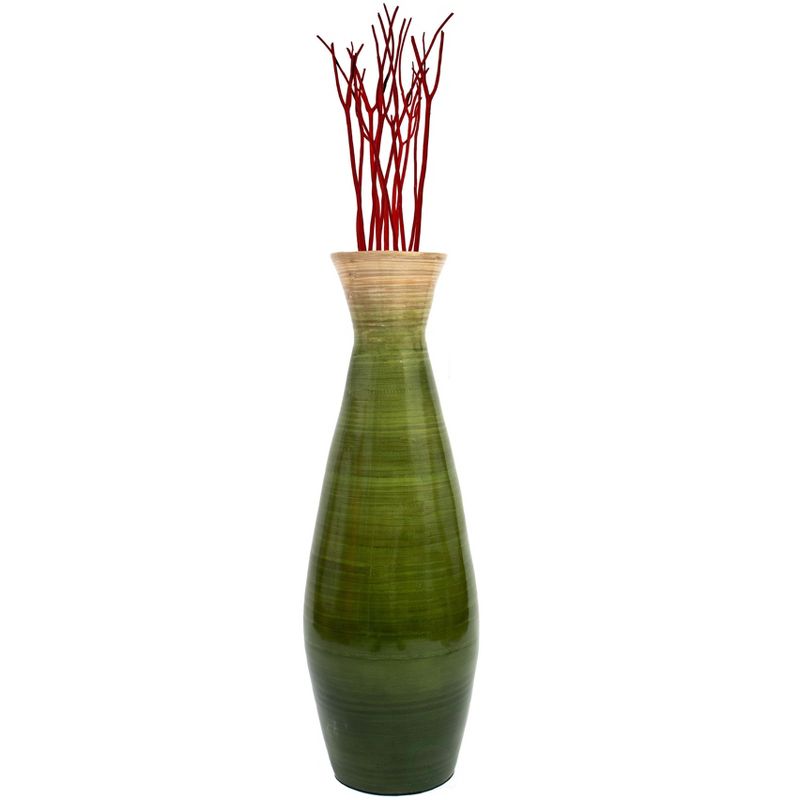 Uniquewise Classic Bamboo Floor Vase Handmade, For Dining, Living Room, Entryway, Fill Up With Dried Branches Or Flowers, 4 of 9