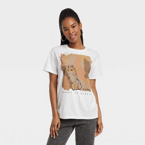 Women's Shades Of Beauty Short Sleeve Graphic T-shirt - Cream : Target