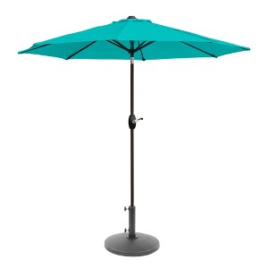 WestinTrends 9 Ft Outdoor Patio Market Table Umbrella with Round Resin Base - 1 of 4