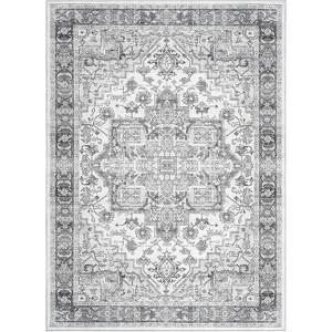 Large Soft Washable Area Rug for Bedroom Living Room, Non Slip Medallion Oriental Floor Carpet, Low Pile Indoor Vintage Distressed Rug - 1 of 4