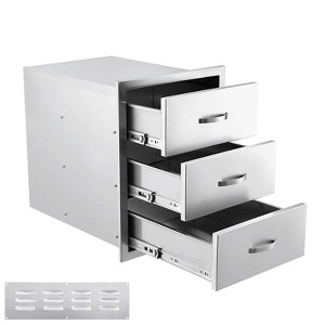 Outdoor Kitchen Drawers, Stainless Steel BBQ Drawer with Divider - Built-in Flush Mount for BBQ Islands - 1 of 4