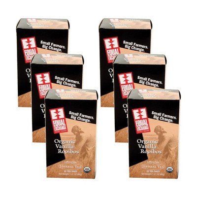 Equal Exchange Organic Vanilla Rooibos Herbal Tea - Case of 6 boxes/20 bags