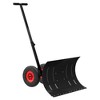 Snow Shovel with Wheels,30" w x 18" h Heavy Duty Snow Pusher for Driveway, Ergonomic Snow Pusher Shovel with Snow Removal Adjustable Angle, Efficient - 2 of 4