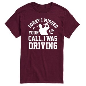 Men's - Instant Message - Sorry Missed Call Driving Golf Short Sleeve Graphic T-Shirt - 1 of 4