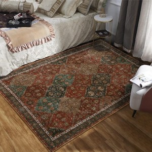 Vintage Distressed Rug Area Rug Washable Stain Resistant Indoor Floor Cover Backing Soft Bedroom Rug - 1 of 4