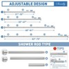 LunaLulinlk Shower Curtain Rod, Adjustable 32-61 inch Spring Tension Curtain Rods for Bathroom - 4 of 4