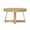 Plank+Beam Solid Wood Classic Round Coffee Table, 30" Farmhouse Coffee Table - 3 of 4