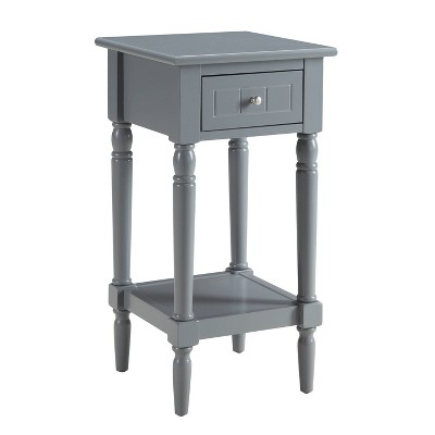Image of Breighton Home Provencal Countryside Mia Petite Accent Table with Drawer and Shelves Gray