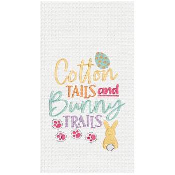 C&F Home Cotton Tails & Bunny Trails Embroidered Cotton Waffle Weave Kitchen Towel