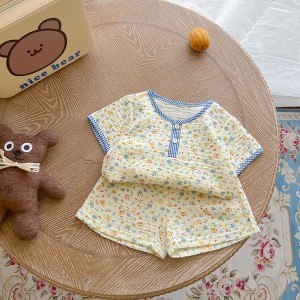 MyKids-Usa Baby Print Pattern T-Shirt Combo Shorts In Summer Sets - 1 of 4