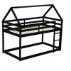 NicBex Twin over Twin Bunk Bed Low Height Wooden Bed Frame House Shape Design with Ladder and Full Length Guardrail, No Box Spring Required - 3 of 4