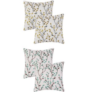 Unique Bargains Floral Pattern Decoration Pillow Cases for All Seasons 4 Pcs - 1 of 4