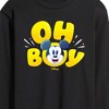 Men's - Disney - Oh Boy Mickey Face Long Sleeve Graphic T-Shirt - 2 of 4