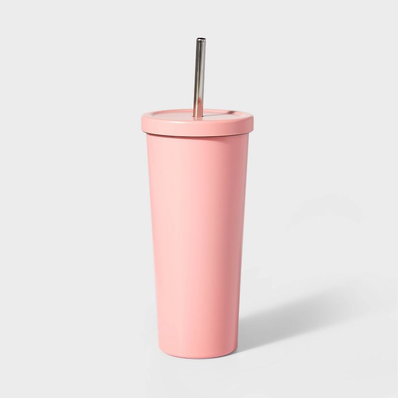 20oz Stainless Steel Tumbler with Straw - Sun Squad™, 1 of 4