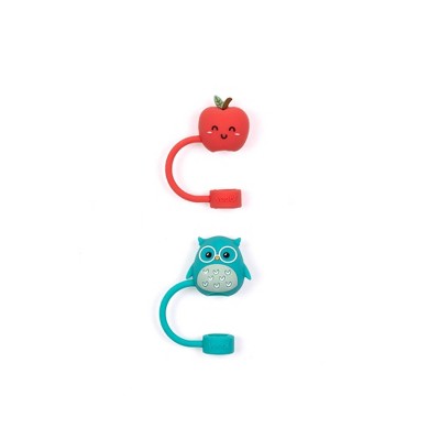 Yoobi 2pk Straw Protector Apple and Owl