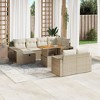 vidaXL 11 Piece Patio Sofa Set with Cushions Beige and Cream Poly Rattan - Wood - 2 of 4