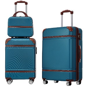 Lyngins 3-Piece Hardside Luggage Set – 20" Carry on Luggage, 24" Expandable Spinner Suitcase with TSA Lock, Cosmetic Case, Travel-Ready Away Luggage - 1 of 4