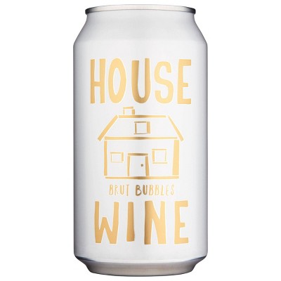 House Wine Brut Bubbles Sparkling White Wine - 375ml Can