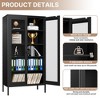Rbied 73 in. H Black Metal File Cabinet Display Cabinet Cutlery Cabinet with Adjustable Shelves and Mesh Doors - 4 of 4