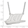 Black Bow Jewelry 14k White Gold John Carroll Blue Streaks NCAA Necklace 18 Inch - 2 of 4