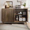 TIRAMISUBEST Carved Walnut Buffet Cabinet with Curved Edge Design - 2 of 4