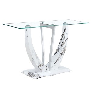 NicBex 50Inch Minimalist Rectangular Dining Table with Tempered Glass Tabletop and MDF Legs - 1 of 4
