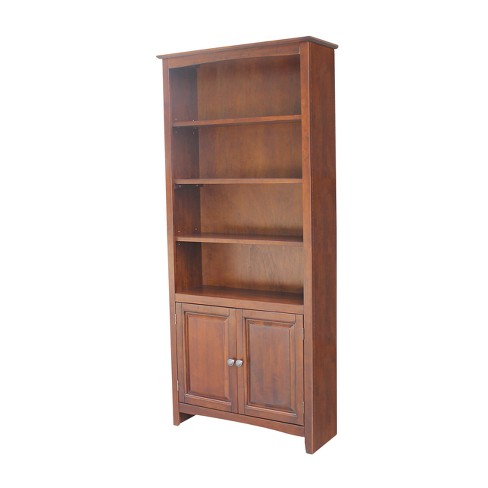 72 Shaker Bookshelf With Two Lower Doors Espresso International Concepts Target