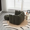 Gulches Olive Green Chenille Square Bean Bag Seats with Footstool for Living Room & Bedroom - 4 of 4