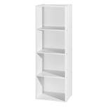 Hodedah Import 12 x 16 x 47 Inch 4 Shelf Bookcase and Office Organizer Solution for Living Room, Bedroom, Office, or Nursery, White Finish