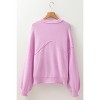 Pink Raw Edge Ribbed Detail Drop Shoulder Sweater - 4 of 4