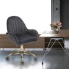 Kumasinova Velvet Home Office Desk Chairs with Wheels,Adjustable Height Desk Chair with Side Arms for Living Room,Bedroom,Vanity Room - 2 of 4