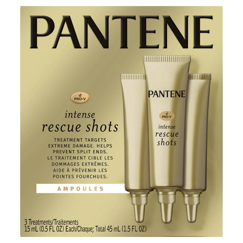 Pantene ProV Intense Rescue Shots Hair Ampoules for Intensive Repair of Damaged Hair - 3pk/5 fl oz, 1 of 7