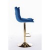 Racxily 2-Piece Bar Stools -Height Adjustable Bar Stools with Chrome Footrest,Swivel Base, Golden Leg,Velvet,Simple Design for Home/Kitchen Bar,Blue - 4 of 4