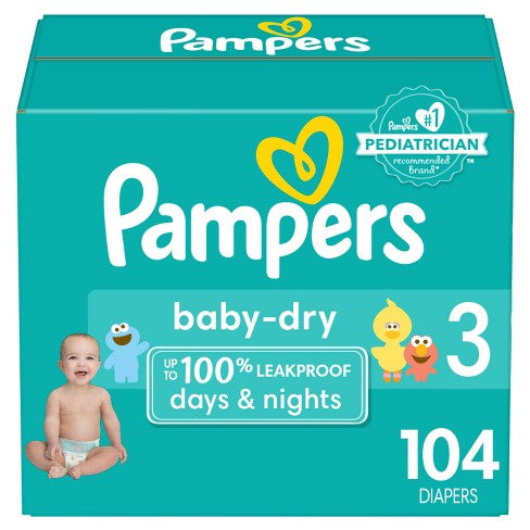 Pampers Baby Dry Diapers Super Pack - Size 3 - 104ct : Target