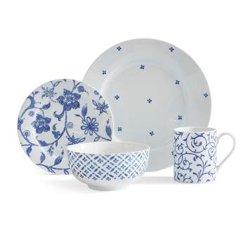 Portmeirion Home 16-Piece Dinnerware Set - Blue Indigo