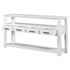 Lyngins Large Entryway Table with 4 Drawers & 3 Open Shelves, Eco-Friendly P2 MDF, Painted Console Table with Metal Handles, Hallway Sofa Table - 3 of 4