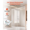 VEVOR Semi-frameless Shower Door,57.8-59Wx70H in, Double Sliding with 1/4 in(6mm) Tempered Glass, Waterproof Shatterproof NANO Stainproof,Clear&White - 3 of 4