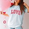Simply Sage Market Women's Distressed Love Checkered Short Sleeve Garment Dyed Tee - 2 of 4