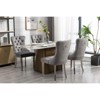 Okak Modern Comfy Dining Chairs Set of 2, Tufted Velvet Upholstery Kitchen Chairs with Chrome Stainless Metal Legs & Nailhead Trim - 4 of 4