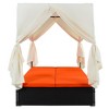YOOCOZZ Outdoor PE Rattan Rectangle Sunbed & Daybed with Curtains and Adjustable Seats - 4 of 4