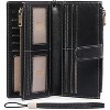 FATMOON Womens Wallets,Large Capacity Credit Card Holder RFID,Wallet Women Double Zipper Pocket Leather Bifold Ladies Wristlet Clutch Wallet - 2 of 4
