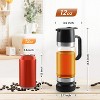 2 Pack 12 OZ Glass Syrup Dispenser with Handle, No Drip Pouring, Coffee Bar Accessories for Coffee and Tea - 2 of 4