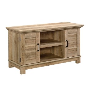 Garden Villa TV Stand for TVs up to 47" Orchard Oak- Sauder: Mid-Century Modern Media Console with Open Shelving - 1 of 4