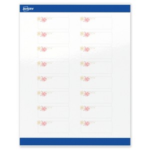 Avery Labels, 1" x 2-5/8", Silver-Holly Sparkles, Glossy, 160ct - 1 of 4