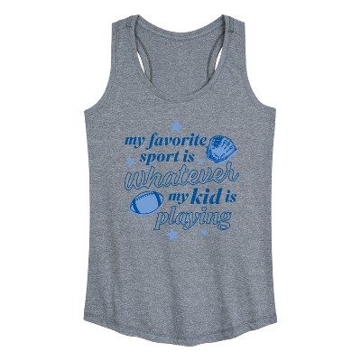 Women's - Instant Message - My Favorite Sport Is Whatever My Kid Is Playing Graphic Racerback Tank