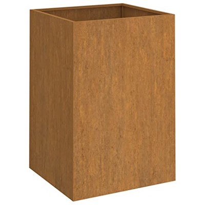 vidaXL Planter with Sturdy Steel Frame, Durable Cor-Ten Steel Construction, 20.5 x 18.9 x 29.5 Inches for Outdoor/Indoor Garden Decoration