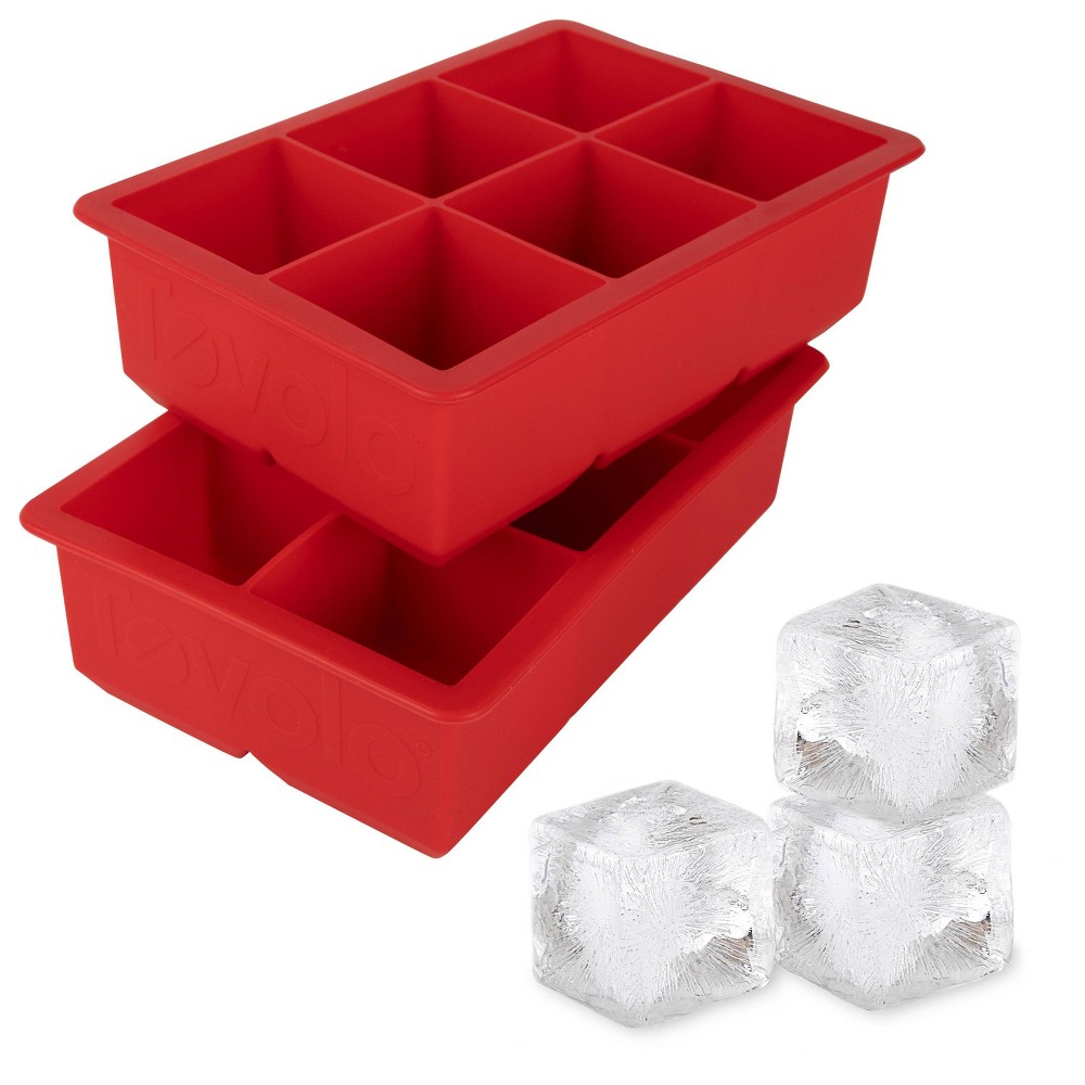 Tovolo Set of 2 King Cube Ice Trays Red